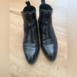 Zara Navy Studded Ankle Boots